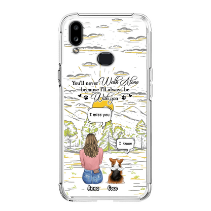 Custom Personalized Memorial iPhone/ Samsung Cases - Gift Idea For Pet Owner with up to 4 Pets - You'll Never Walk Alone Because I'll Always Be With You