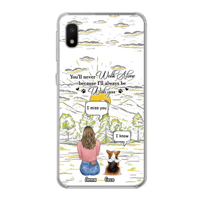 Custom Personalized Memorial iPhone/ Samsung Cases - Gift Idea For Pet Owner with up to 4 Pets - You'll Never Walk Alone Because I'll Always Be With You