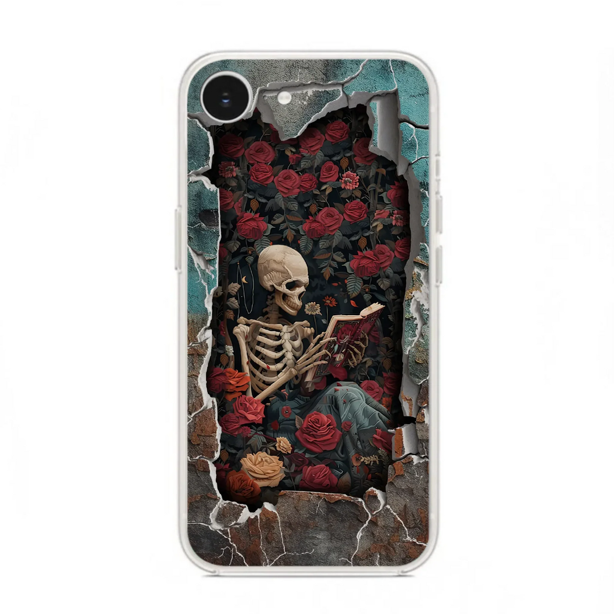 Custom Personalized Bookish Skeleton Phone Case - Reading Book Lover Gift Idea - Case For iPhone/ Samsung