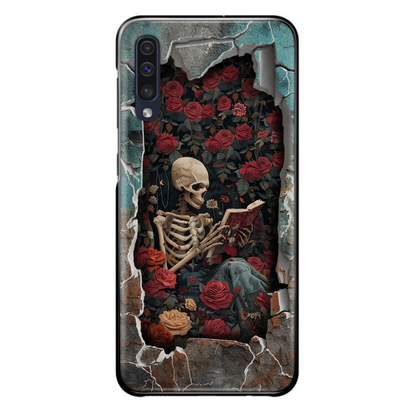 Custom Personalized Bookish Skeleton Phone Case - Reading Book Lover Gift Idea - Case For iPhone/ Samsung