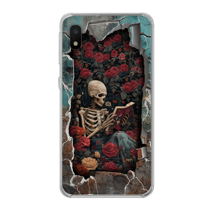 Custom Personalized Bookish Skeleton Phone Case - Reading Book Lover Gift Idea - Case For iPhone/ Samsung