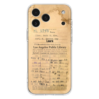 Custom Personalized Library Card Vintage Phone Case - Gift Idea For Reading Lover - Case For iPhone/ Samsung