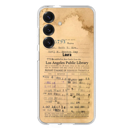 Custom Personalized Library Card Vintage Phone Case - Gift Idea For Reading Lover - Case For iPhone/ Samsung