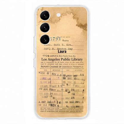 Custom Personalized Library Card Vintage Phone Case - Gift Idea For Reading Lover - Case For iPhone/ Samsung