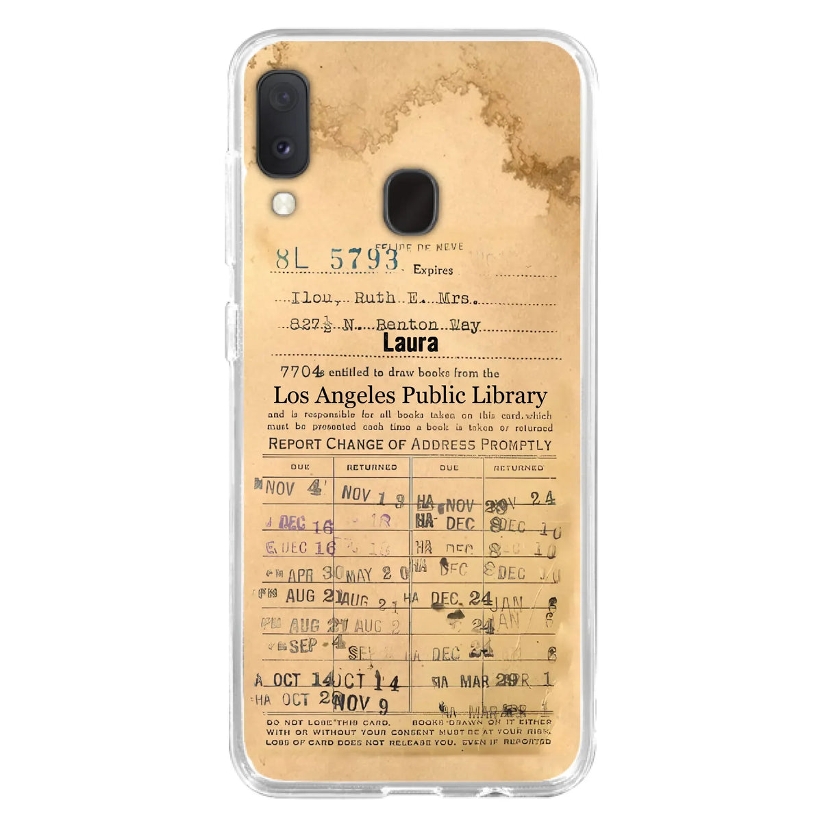 Custom Personalized Library Card Vintage Phone Case - Gift Idea For Reading Lover - Case For iPhone/ Samsung