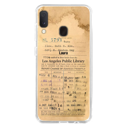 Custom Personalized Library Card Vintage Phone Case - Gift Idea For Reading Lover - Case For iPhone/ Samsung