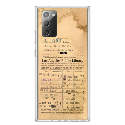 Custom Personalized Library Card Vintage Phone Case - Gift Idea For Reading Lover - Case For iPhone/ Samsung