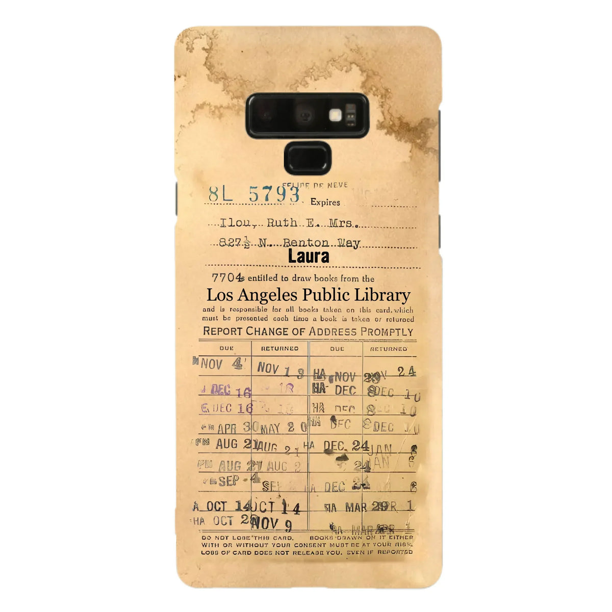 Custom Personalized Library Card Vintage Phone Case - Gift Idea For Reading Lover - Case For iPhone/ Samsung