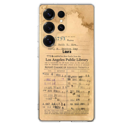 Custom Personalized Library Card Vintage Phone Case - Gift Idea For Reading Lover - Case For iPhone/ Samsung