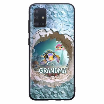 Custom Personalized Turtle Phone Case - Upto 10 Kids - Mother's Day Gift Idea For Grandma - Case for iPhone/Samsung