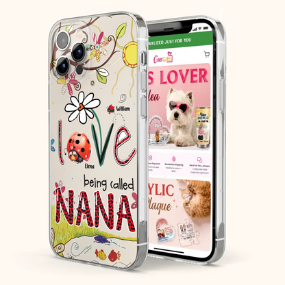 Custom Personalized Grandma/ Mom Phone Case - Gift Idea For Grandma - Upto 7 Kids - Love Being Called Gigi - Cases For iPhone/ Samsung
