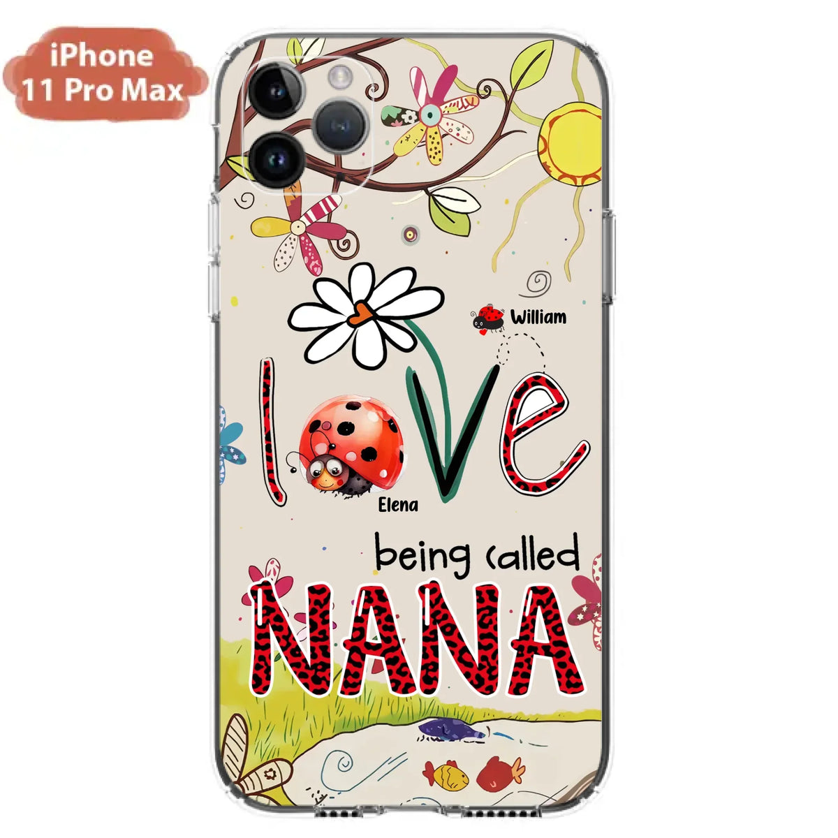 Custom Personalized Grandma/ Mom Phone Case - Gift Idea For Grandma - Upto 7 Kids - Love Being Called Gigi - Cases For iPhone/ Samsung