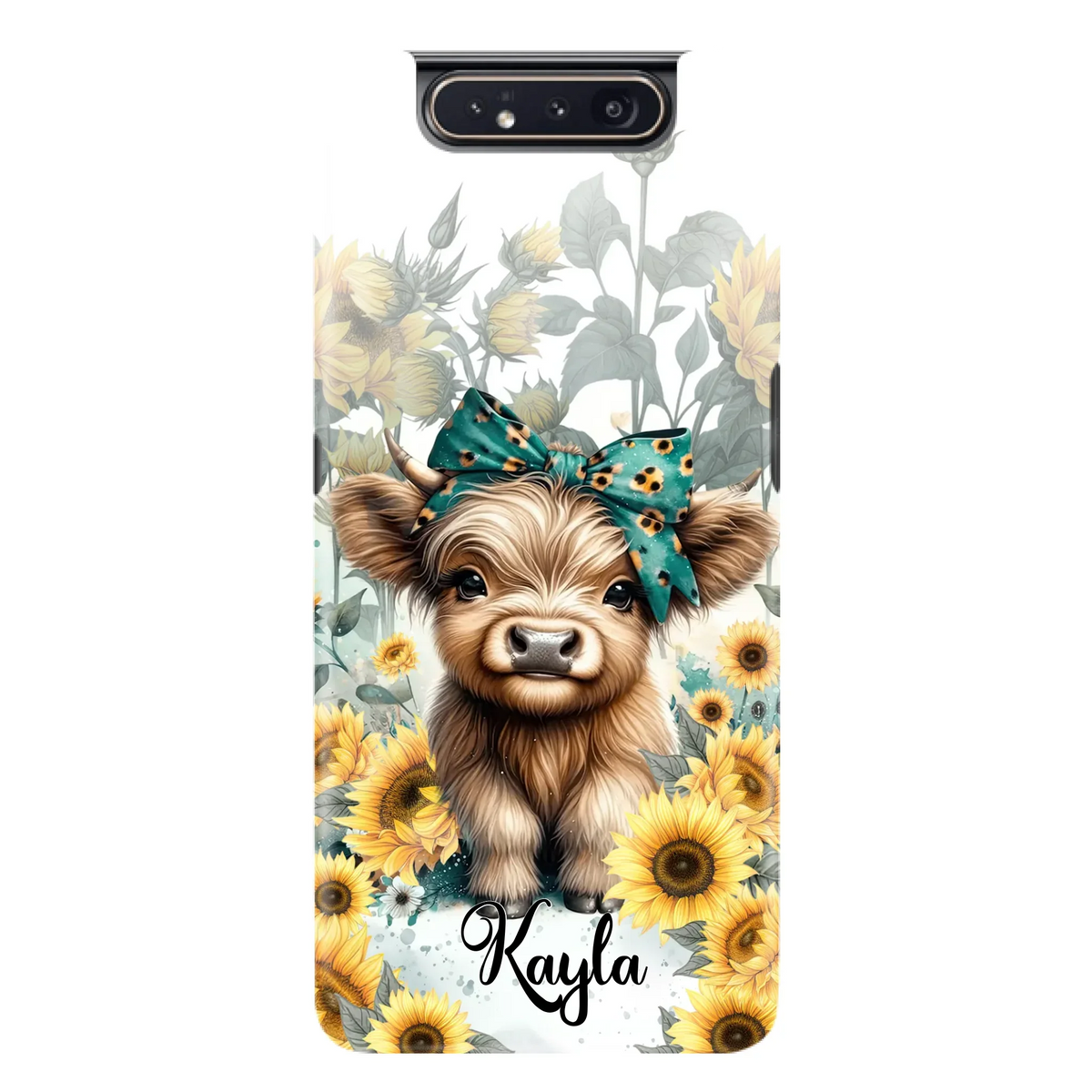 Teal Highland Cow Phone Case - Gift Idea For Grandma/Birthday -  Case For iPhone/Samsung