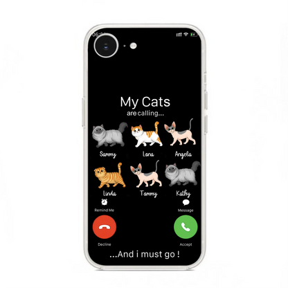 Custom Personalized Cats Phone Case - Gift Idea For Cat Lover/Mother's Day/Father's Day - My Cats Are Calling And I Must Go - Case For iPhone/Samsung