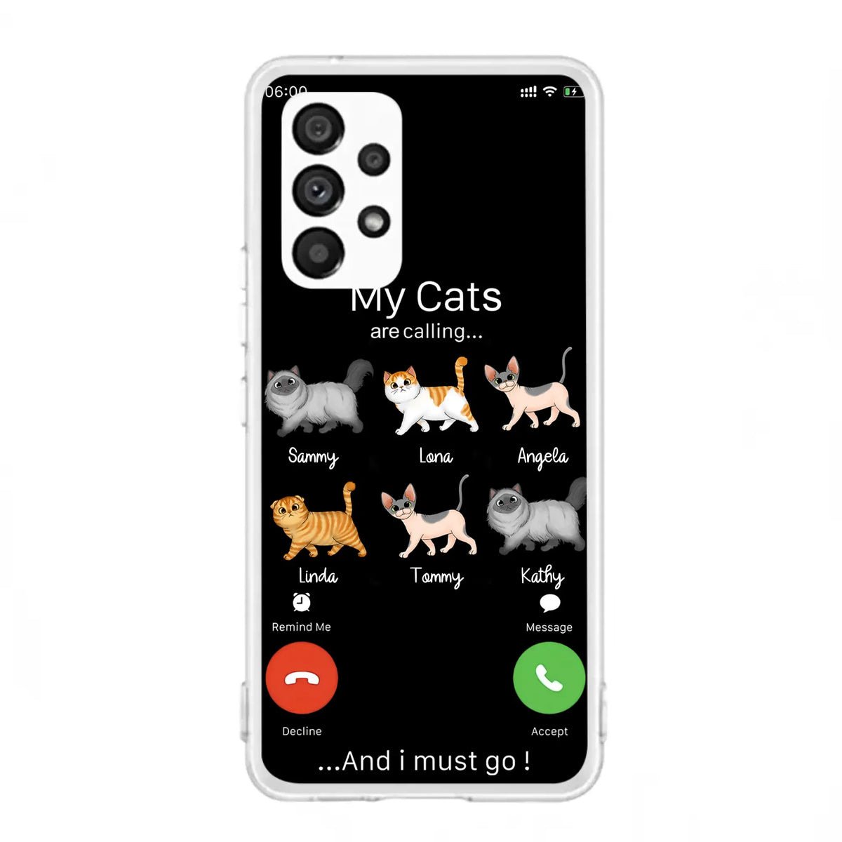 Custom Personalized Cats Phone Case - Gift Idea For Cat Lover/Mother's Day/Father's Day - My Cats Are Calling And I Must Go - Case For iPhone/Samsung
