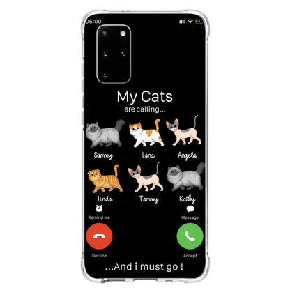 Custom Personalized Cats Phone Case - Gift Idea For Cat Lover/Mother's Day/Father's Day - My Cats Are Calling And I Must Go - Case For iPhone/Samsung