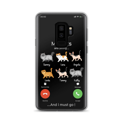 Custom Personalized Cats Phone Case - Gift Idea For Cat Lover/Mother's Day/Father's Day - My Cats Are Calling And I Must Go - Case For iPhone/Samsung