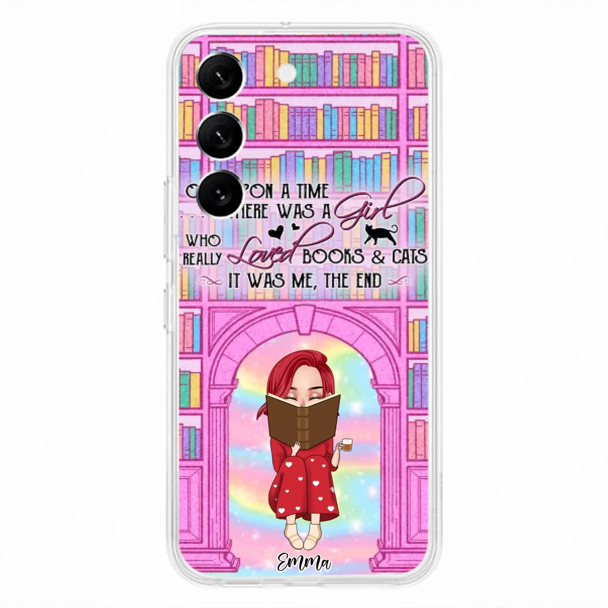Custom Personalized Reading Girl Phone Case - Gift Idea For Books Lovers - It Was Me The End - Case For iPhone/Samsung