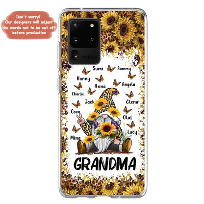 Personalized Sunflower Grandma Phone Case - Gift Idea For Grandma - Up to 12 Kids - Case For iPhone/Samsung