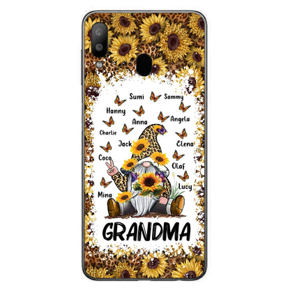 Personalized Sunflower Grandma Phone Case - Gift Idea For Grandma - Up to 12 Kids - Case For iPhone/Samsung