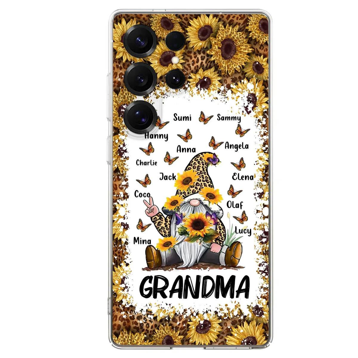 Personalized Sunflower Grandma Phone Case - Gift Idea For Grandma - Up to 12 Kids - Case For iPhone/Samsung