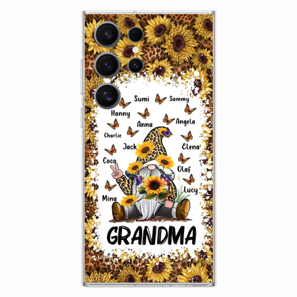 Personalized Sunflower Grandma Phone Case - Gift Idea For Grandma - Up to 12 Kids - Case For iPhone/Samsung