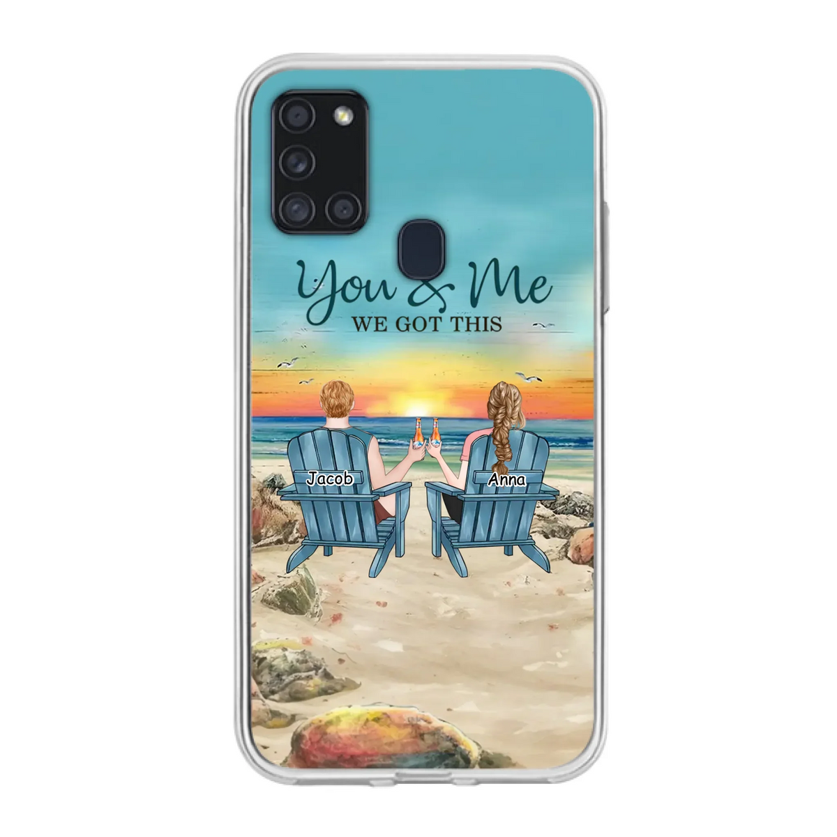 Custom Personalized Couple Phone Case - Gift Idea For Couple/ Valentines Day - You & Me We Got This - Case For iPhone/ Samsung