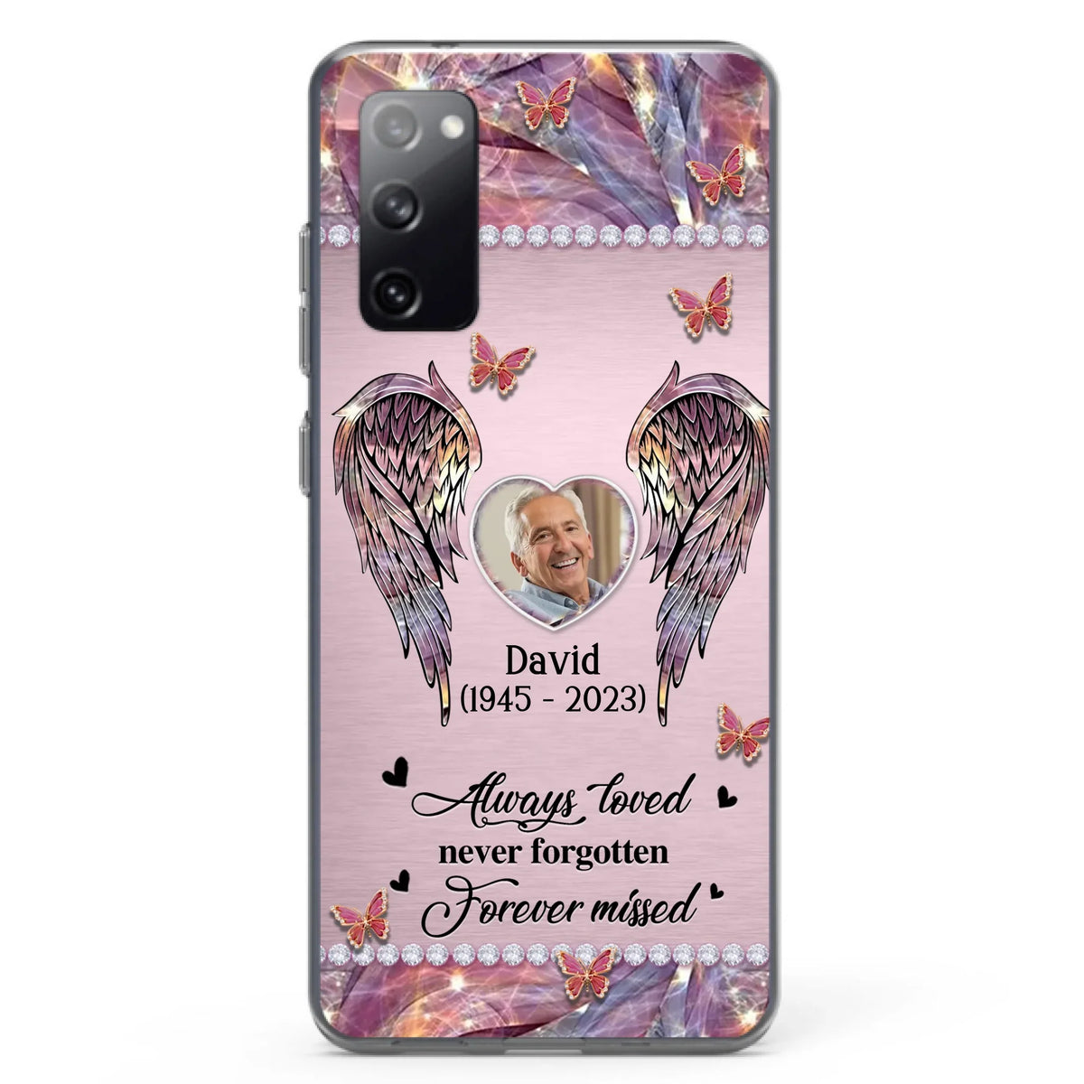 Custom Personalized Memorial Phone Case - Memorial Gift Idea For Family - Case For iPhone/Samsung - Always Loved Never Forgotten Forever Missed