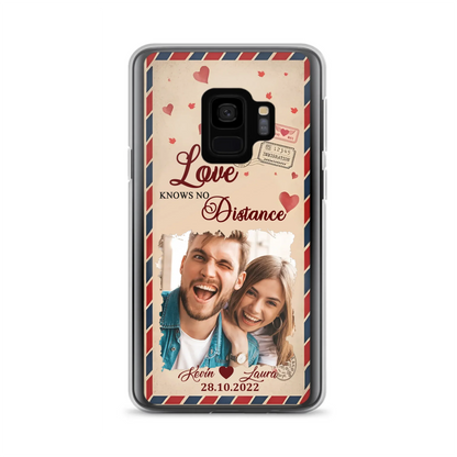 Custom Personalized Couple Phone Case - Gift Idea For Couple/ Valentines Day - Upload Photo - Love Knows No Distance - Case For iPhone/ Samsung