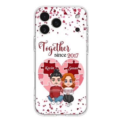 Custom Personalized Couple Phone Case - Gift Idea For Couple/Valentines Day - Together Since 2017 - Case For iPhone/Samsung