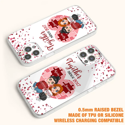 Custom Personalized Couple Phone Case - Gift Idea For Couple/Valentines Day - Together Since 2017 - Case For iPhone/Samsung