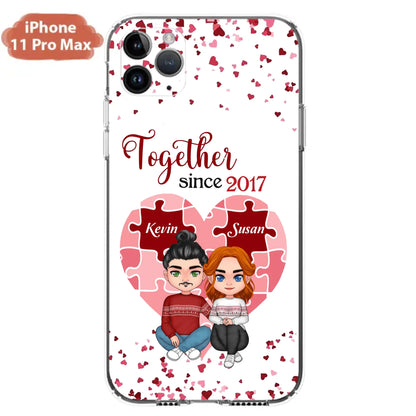 Custom Personalized Couple Phone Case - Gift Idea For Couple/Valentines Day - Together Since 2017 - Case For iPhone/Samsung
