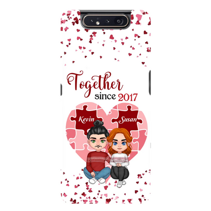 Custom Personalized Couple Phone Case - Gift Idea For Couple/Valentines Day - Together Since 2017 - Case For iPhone/Samsung