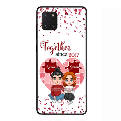 Custom Personalized Couple Phone Case - Gift Idea For Couple/Valentines Day - Together Since 2017 - Case For iPhone/Samsung