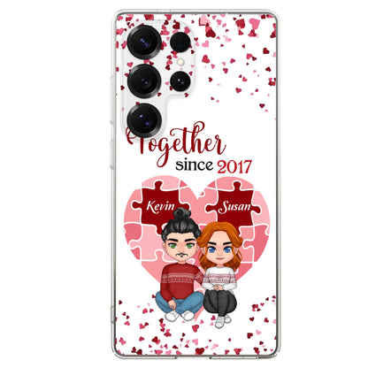 Custom Personalized Couple Phone Case - Gift Idea For Couple/Valentines Day - Together Since 2017 - Case For iPhone/Samsung