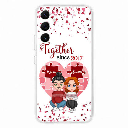 Custom Personalized Couple Phone Case - Gift Idea For Couple/Valentines Day - Together Since 2017 - Case For iPhone/Samsung
