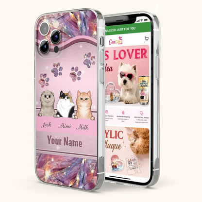 Custom Personalized Cat Phone Case For iPhone And Samsung - Gift Idea For Cat Lover - Up to 3  Cats