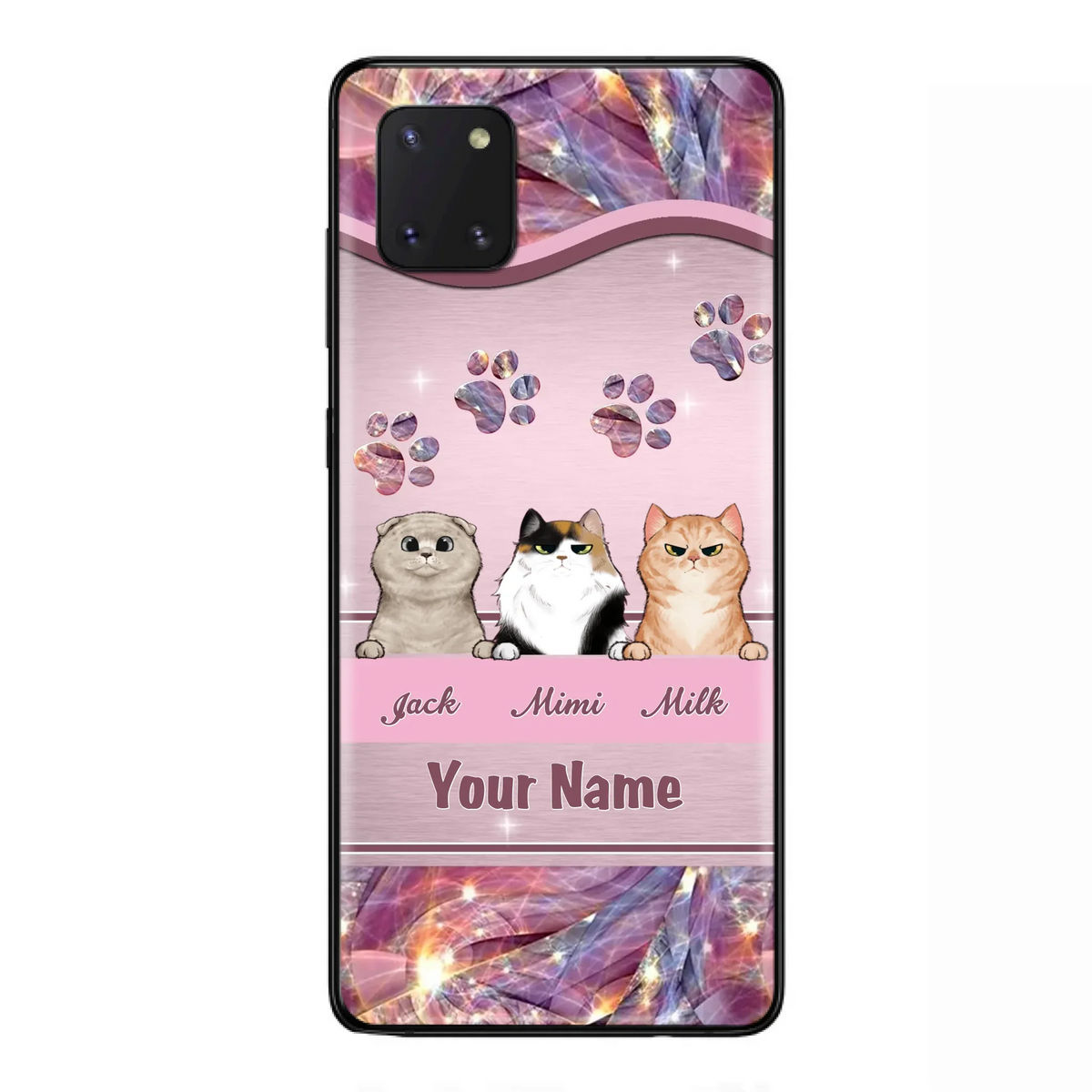 Custom Personalized Cat Phone Case For iPhone And Samsung - Gift Idea For Cat Lover - Up to 3  Cats