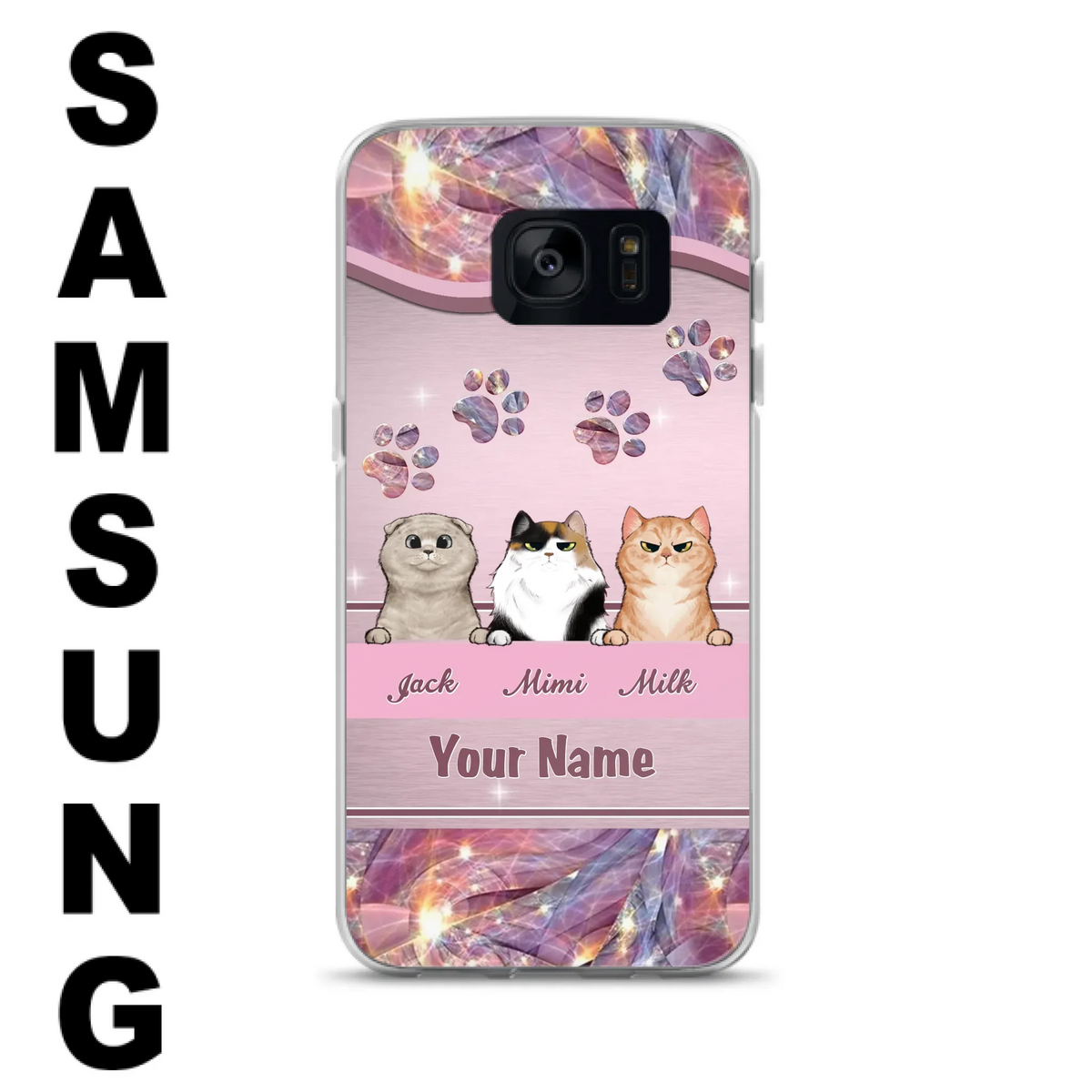 Custom Personalized Cat Phone Case For iPhone And Samsung - Gift Idea For Cat Lover - Up to 3  Cats