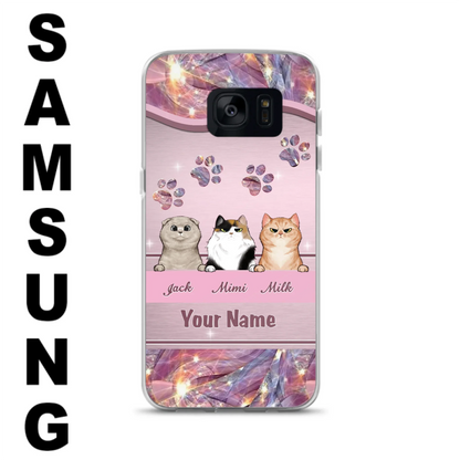 Custom Personalized Cat Phone Case For iPhone And Samsung - Gift Idea For Cat Lover - Up to 3  Cats