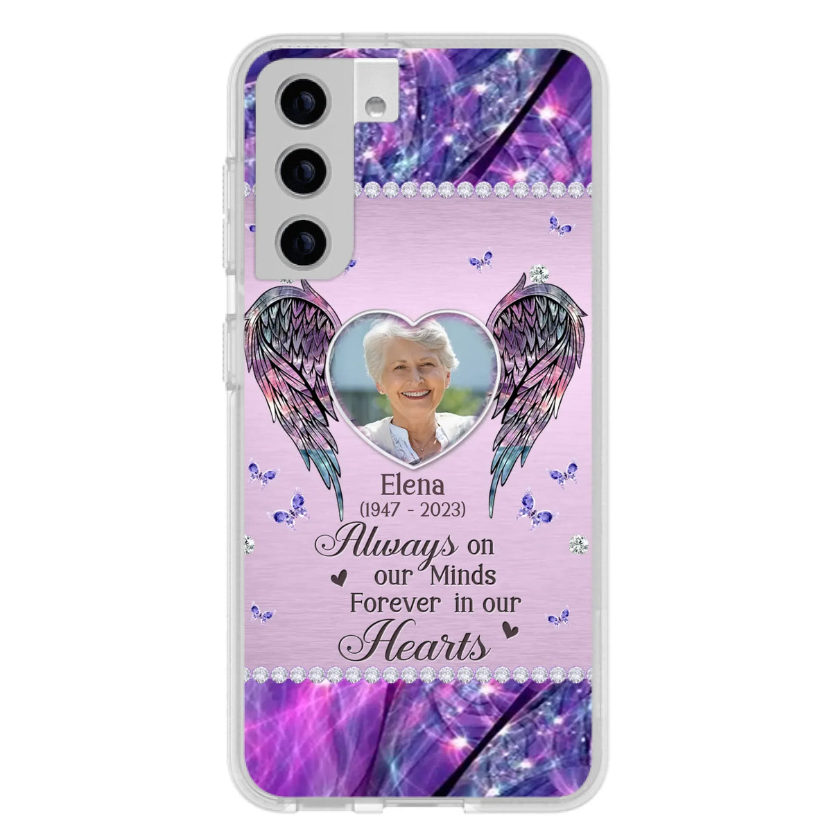 Custom Personalized Memorial Phone Case - Memorial Gift Idea For Family - Case For iPhone/Samsung - Always On My Mind Forever In Our Hearts