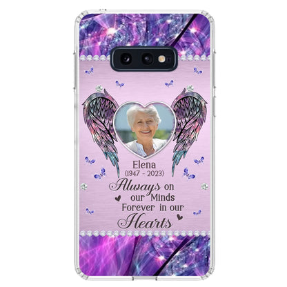 Custom Personalized Memorial Phone Case - Memorial Gift Idea For Family - Case For iPhone/Samsung - Always On My Mind Forever In Our Hearts