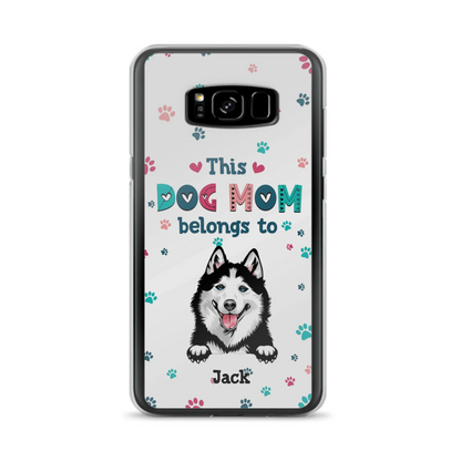 Custom Personalized Dog Phone Case For iPhone And Samsung - Gift Idea For Dog Lover - Up to 6 Dogs - This Dog Mom Belongs To