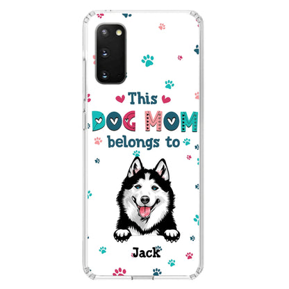 Custom Personalized Dog Phone Case For iPhone And Samsung - Gift Idea For Dog Lover - Up to 6 Dogs - This Dog Mom Belongs To
