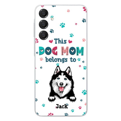 Custom Personalized Dog Phone Case For iPhone And Samsung - Gift Idea For Dog Lover - Up to 6 Dogs - This Dog Mom Belongs To