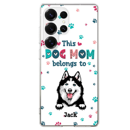 Custom Personalized Dog Phone Case For iPhone And Samsung - Gift Idea For Dog Lover - Up to 6 Dogs - This Dog Mom Belongs To