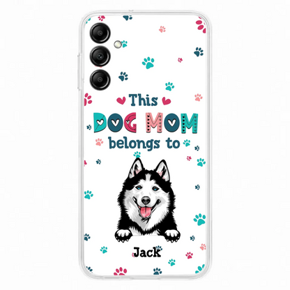 Custom Personalized Dog Phone Case For iPhone And Samsung - Gift Idea For Dog Lover - Up to 6 Dogs - This Dog Mom Belongs To