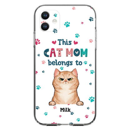 Custom Personalized Cat Phone Case For iPhone And Samsung - Gift Idea For Cat Lover - Up to 6 Cats - This Cat Mom Belongs To