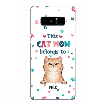 Custom Personalized Cat Phone Case For iPhone And Samsung - Gift Idea For Cat Lover - Up to 6 Cats - This Cat Mom Belongs To