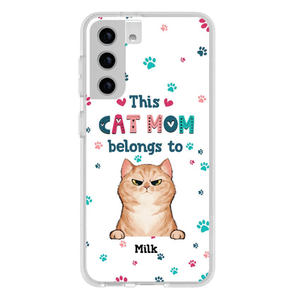 Custom Personalized Cat Phone Case For iPhone And Samsung - Gift Idea For Cat Lover - Up to 6 Cats - This Cat Mom Belongs To